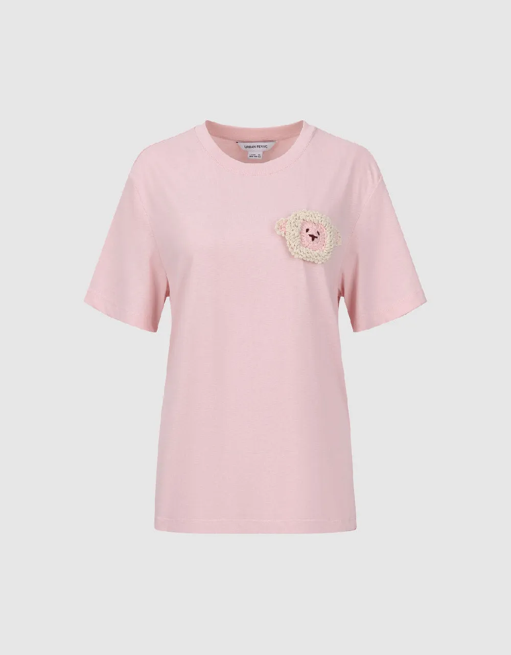 Embroidered Crew Neck Straight T-Shirt sold by Urban Revivo