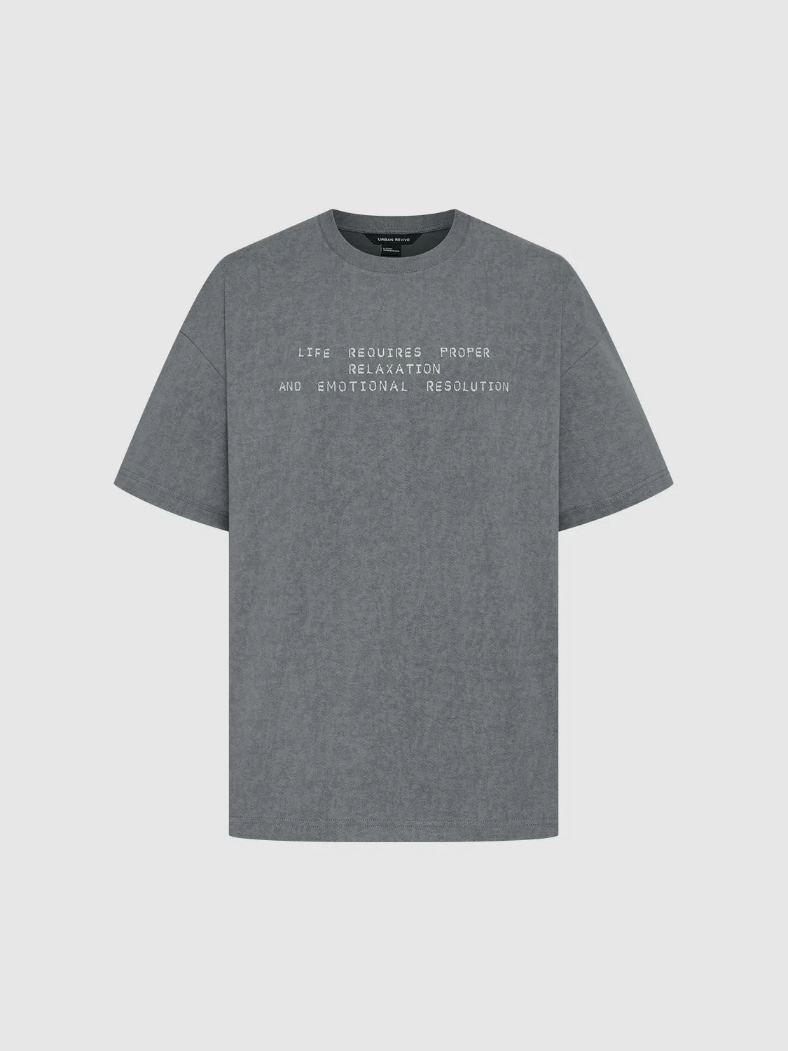 Printed Crew Neck Loose T-Shirt sold by Urban Revivo product image thumbnail 2