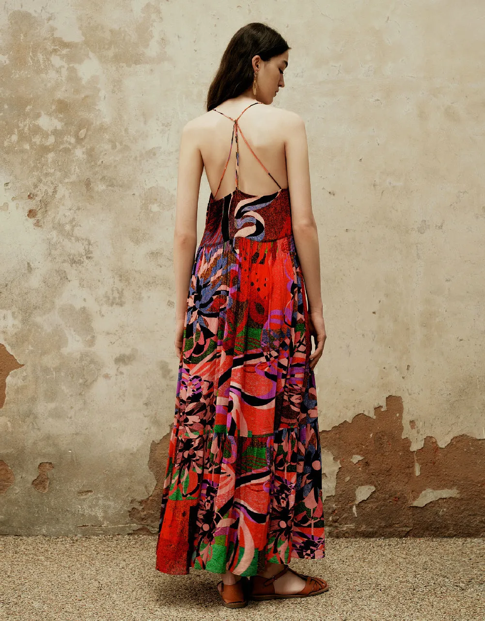 Printed Halter Neck A-Line Dress sold by Urban Revivo product image thumbnail 4