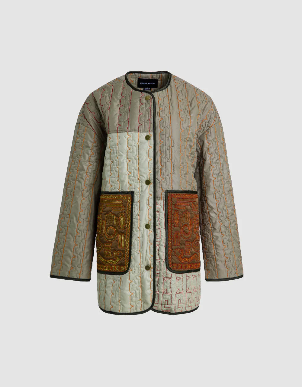 Embossed U Neck Padded Coat sold by Urban Revivo product image thumbnail 2