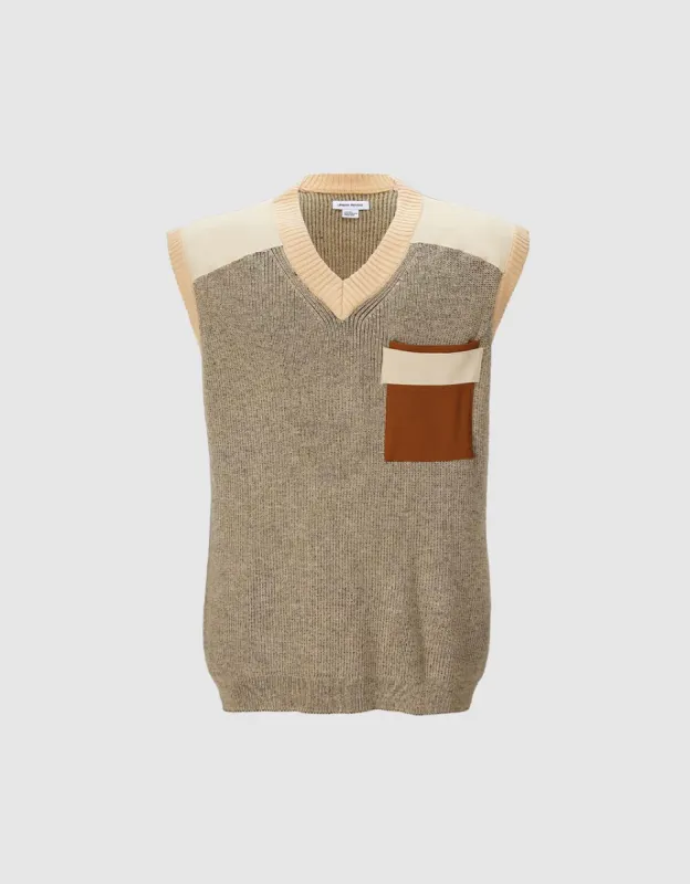 Colorblock Sweater Vest sold by Urban Revivo