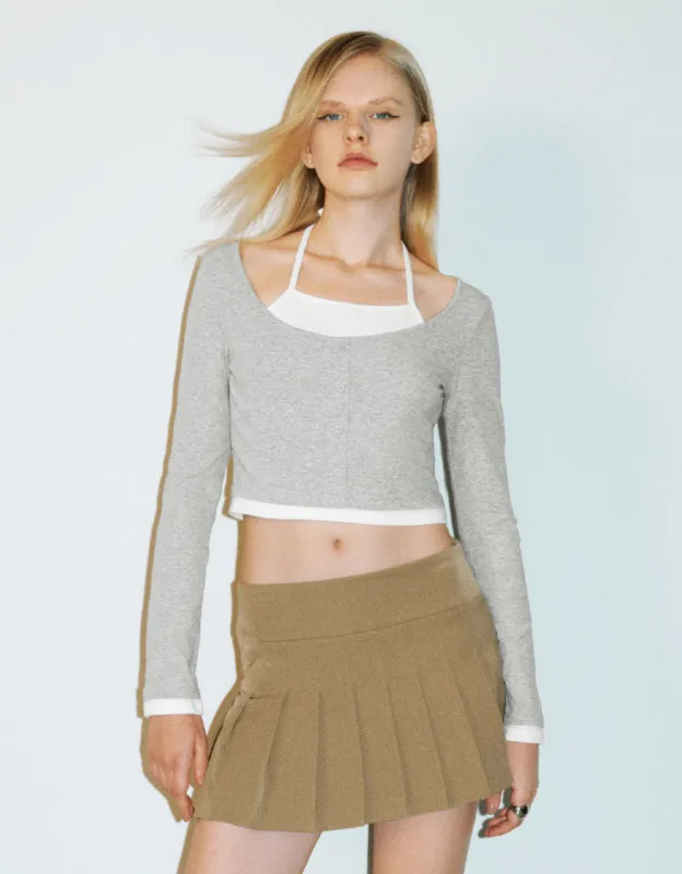 Halter Neck 2 In 1 Skinny T-Shirt sold by Urban Revivo