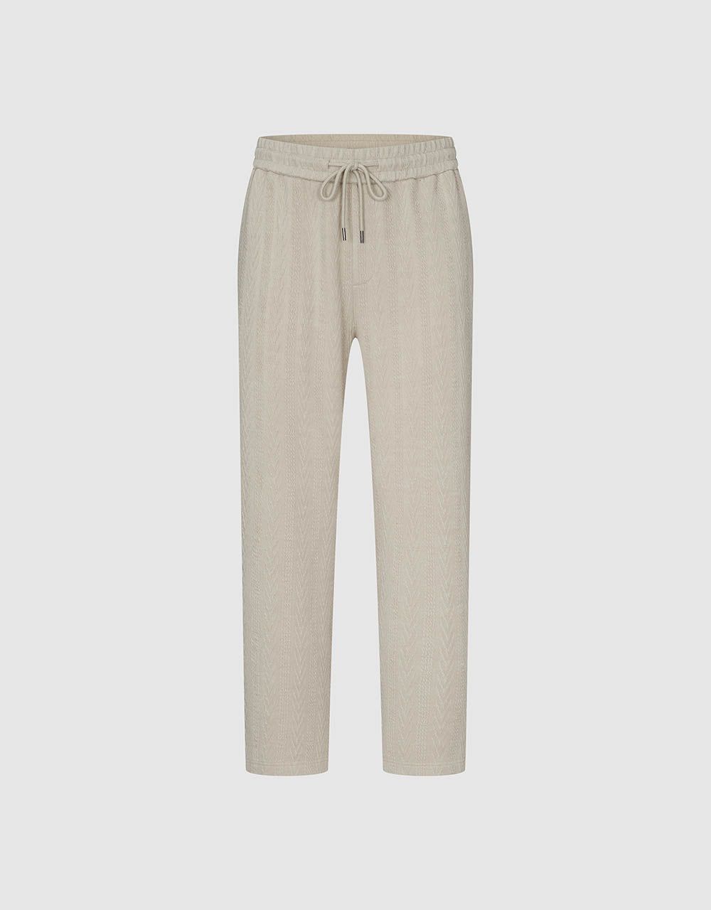 Drawstring Waist Knitted Straight Pants sold by Urban Revivo