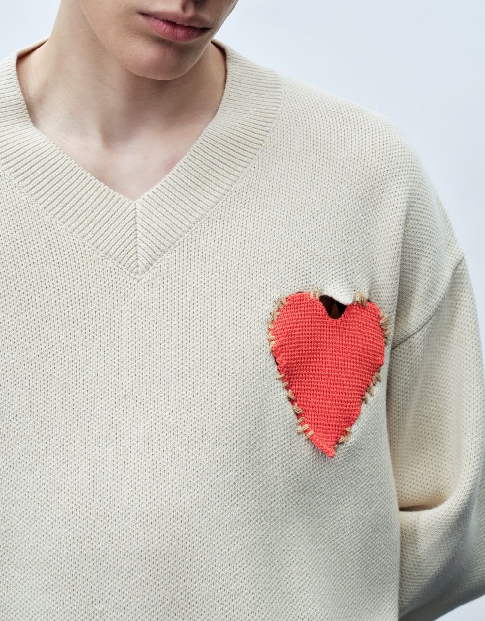 Heart Print Knit T-Shirt sold by Urban Revivo product image thumbnail 3