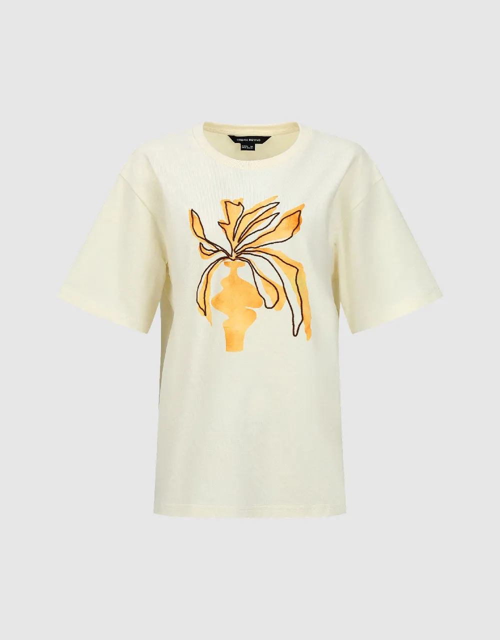 Printed Crew Neck Loose T-Shirt sold by Urban Revivo product image thumbnail 4