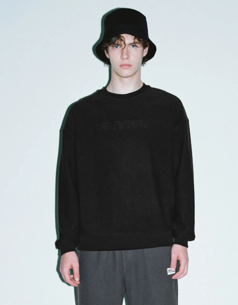 Letter Embossed Crew Neck Sweatshirt sold by Urban Revivo