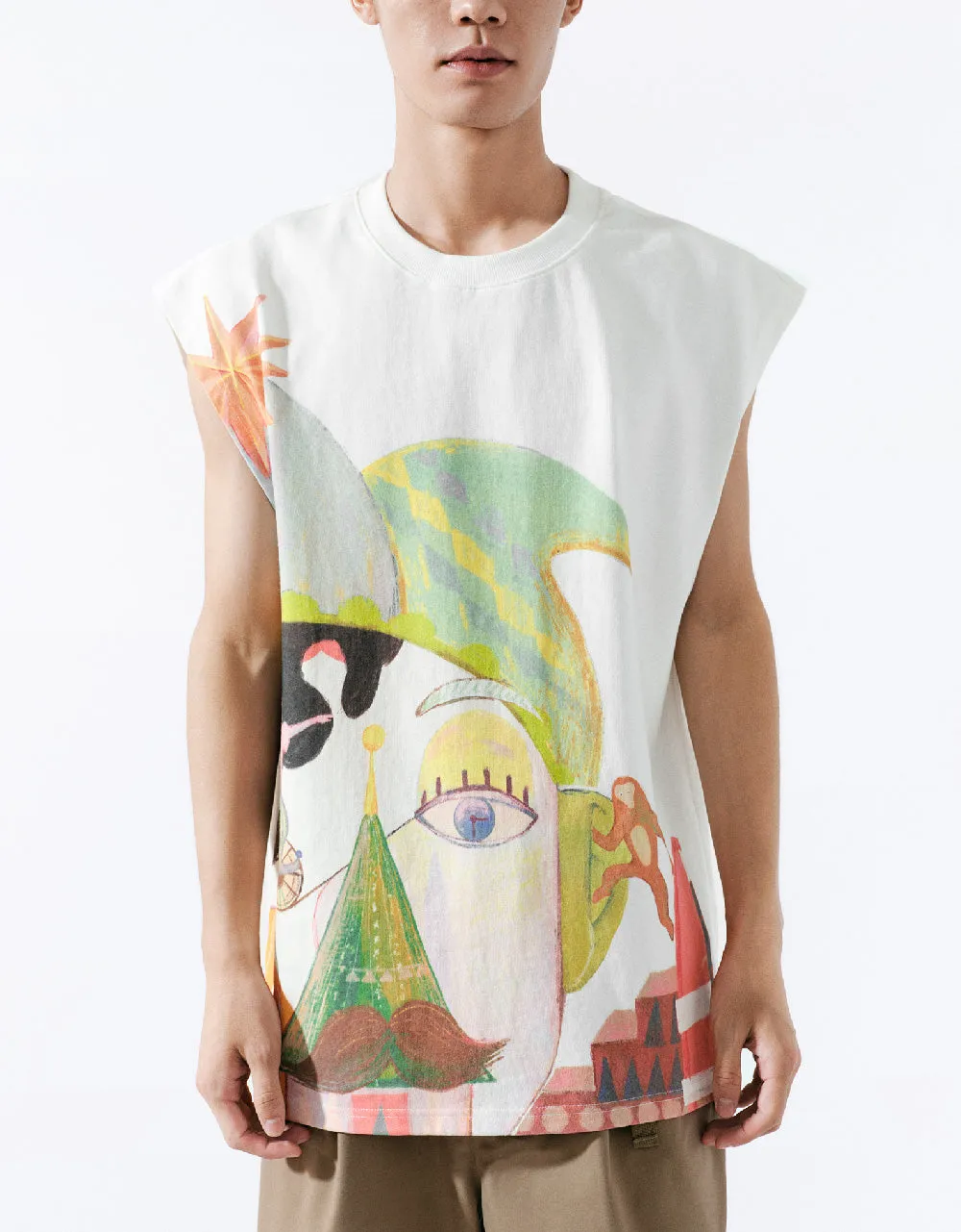 Crew Neck Loose Tank Top sold by Urban Revivo product image thumbnail 2