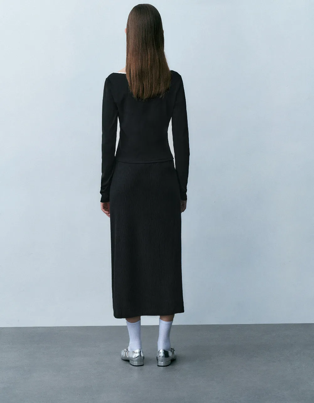 Split Hem Knitted Balloon Skirt sold by Urban Revivo product image thumbnail 5