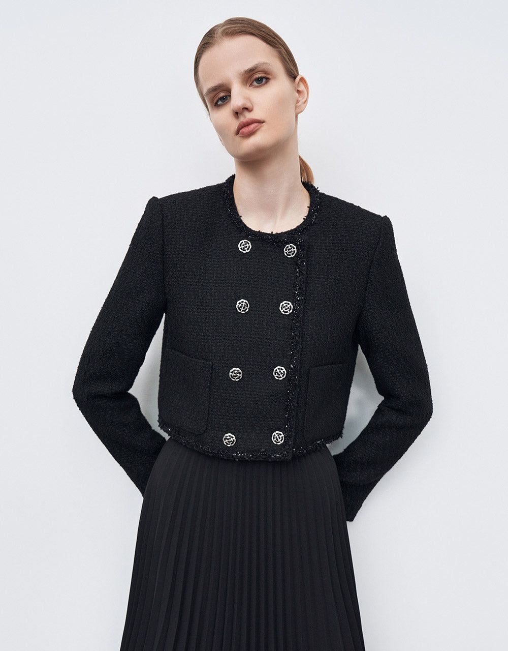 Double Breasted Tweed Jacket sold by Urban Revivo