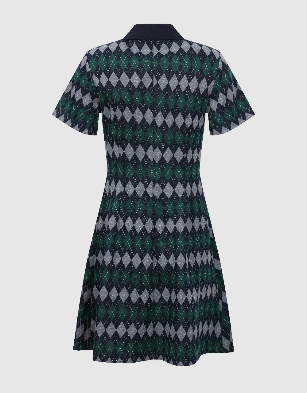 Argyle Printed A-Line Polo Dress sold by Urban Revivo product image thumbnail 5