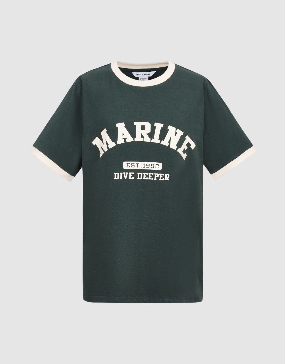 Letter Printed Crew Neck Loose T-Shirt sold by Urban Revivo product image thumbnail 2