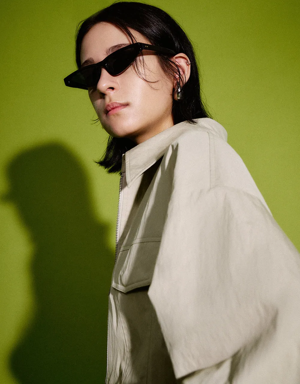 Zipper Front Lapel Jacket sold by Urban Revivo product image thumbnail 4