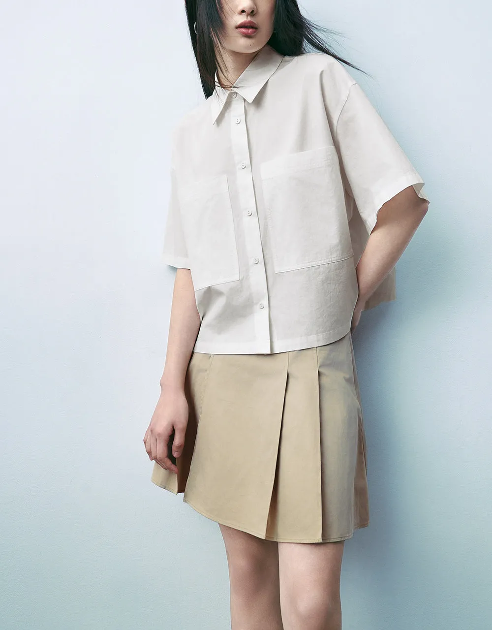 Button Up Straight Shirt sold by Urban Revivo product image thumbnail 3