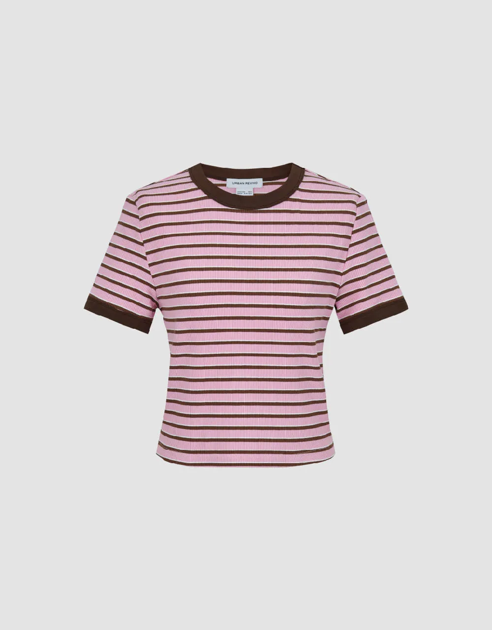 Striped Crew Neck Knitted T-Shirt sold by Urban Revivo product image thumbnail 2