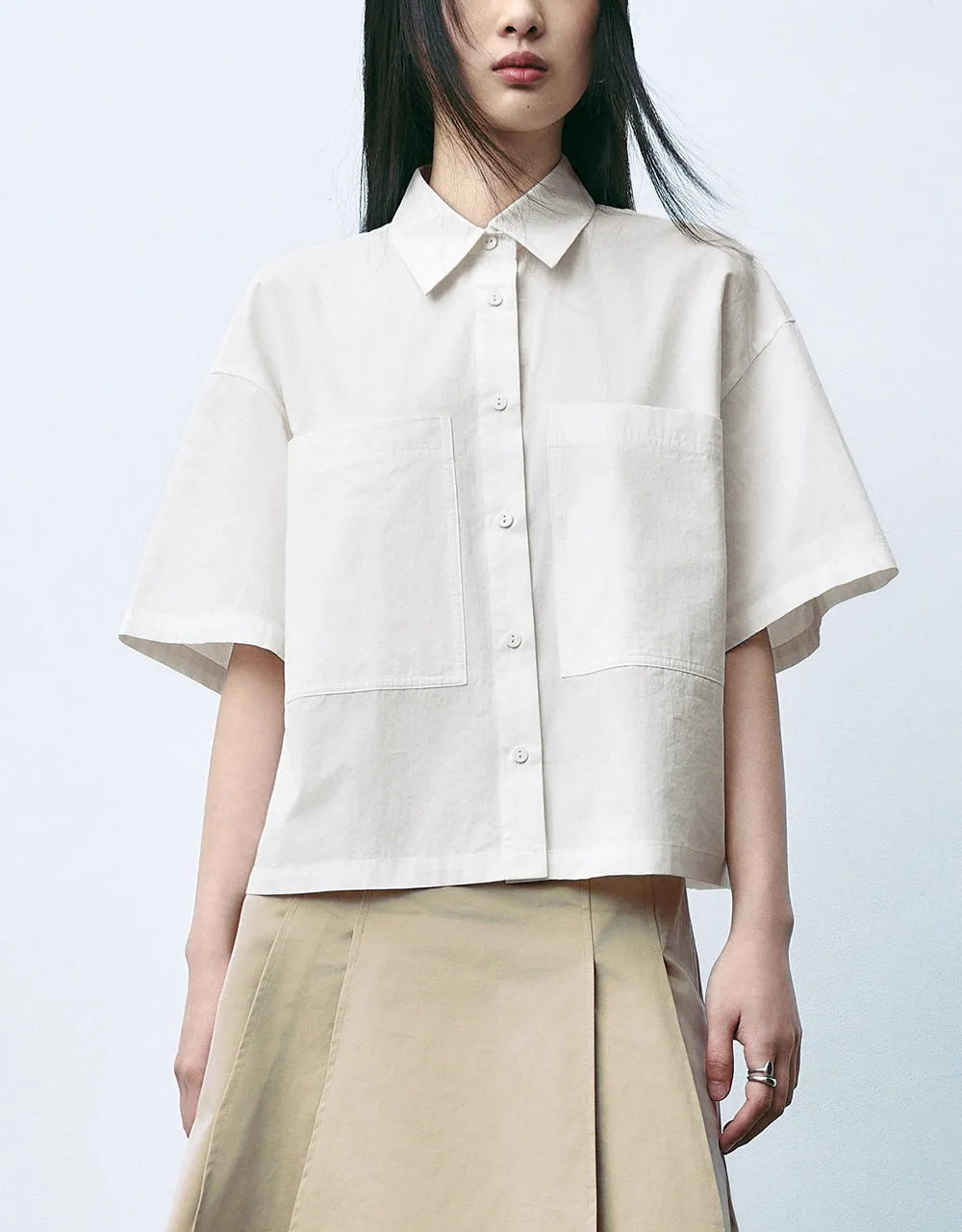 Button Up Straight Shirt sold by Urban Revivo product image thumbnail 2
