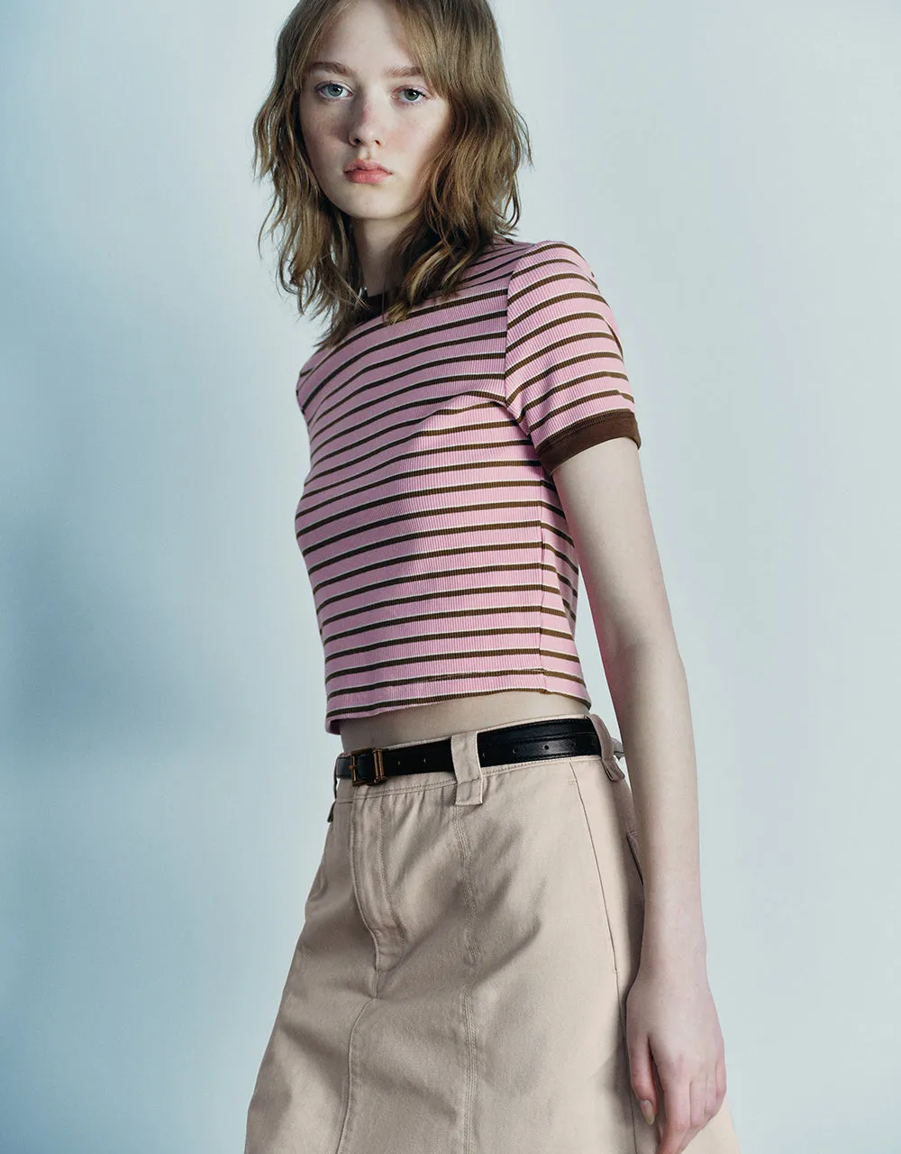 Striped Crew Neck Knitted T-Shirt sold by Urban Revivo product image thumbnail 3