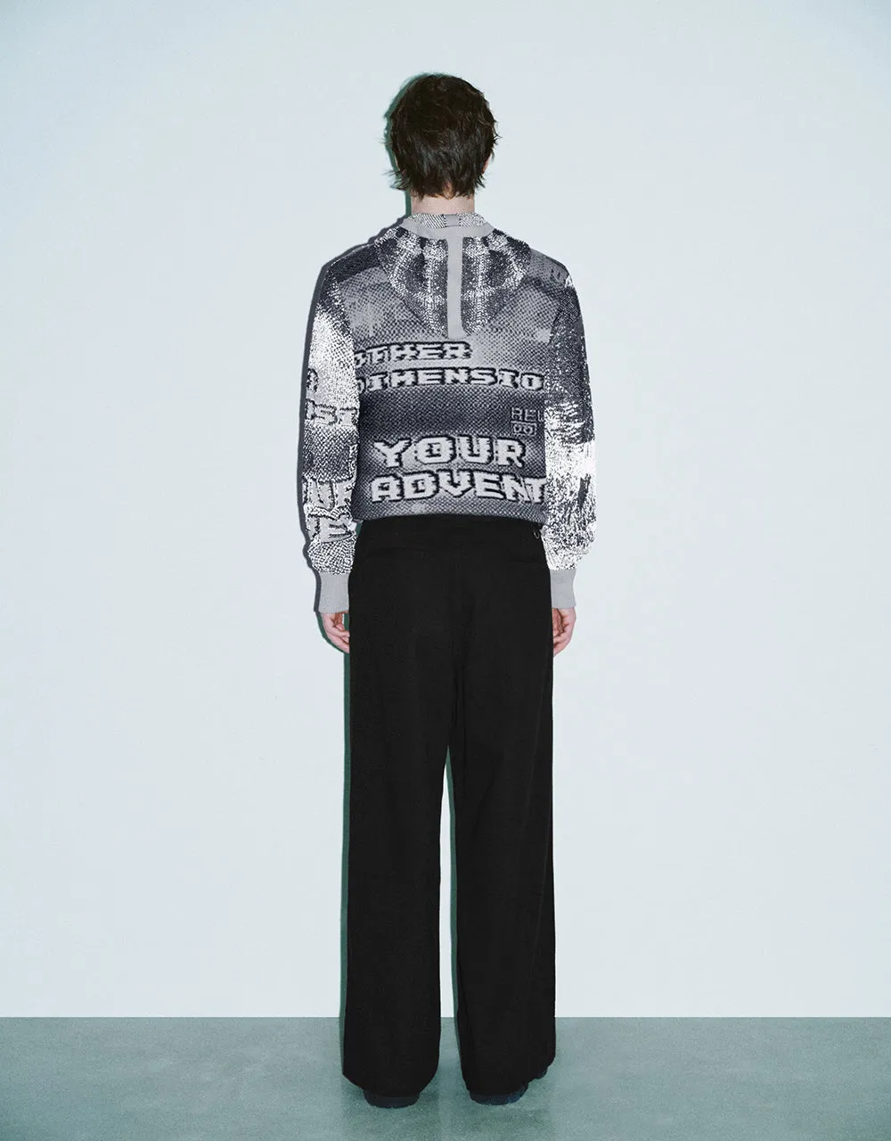 Printed Zipper Front Knitted Cardigan sold by Urban Revivo product image thumbnail 4