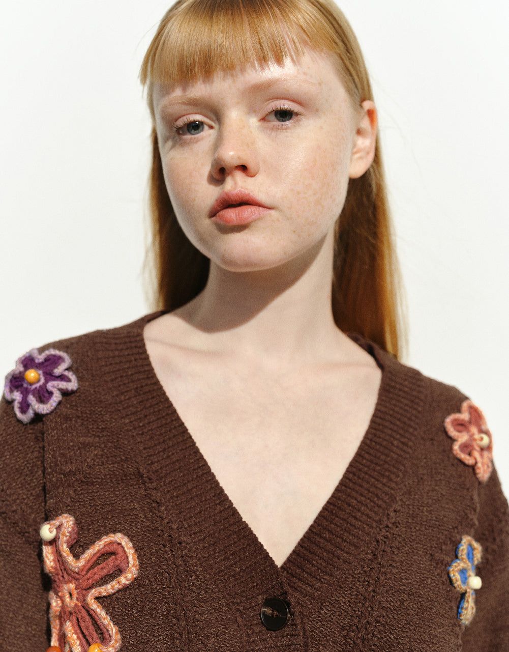 Flower Embroidered V-Neck Knitted Cardigan sold by Urban Revivo product image thumbnail 5