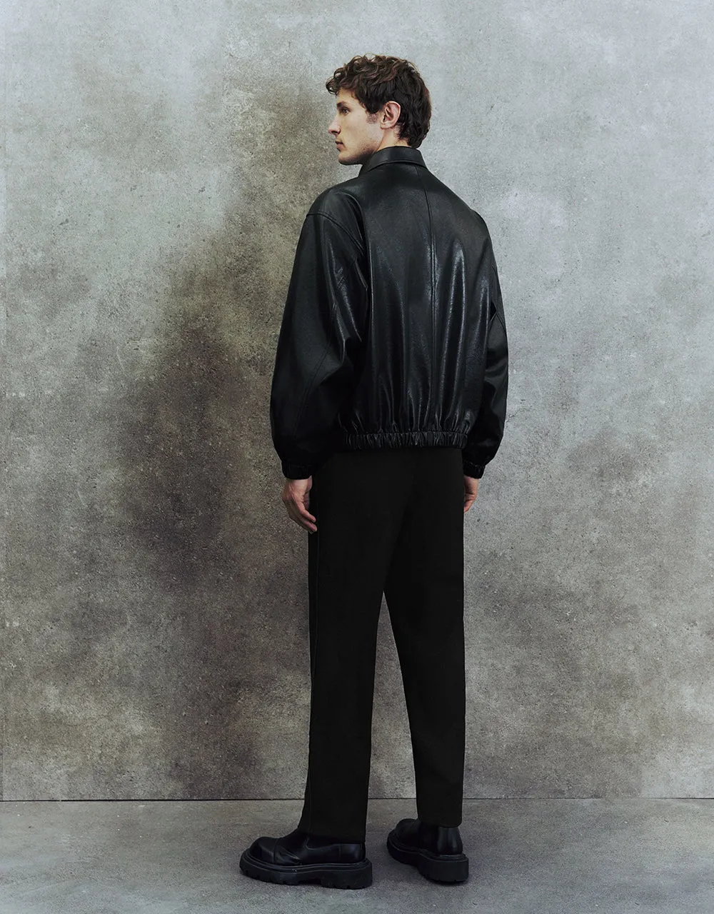 Zipper Front Vegan Leather Jacket sold by Urban Revivo product image thumbnail 5