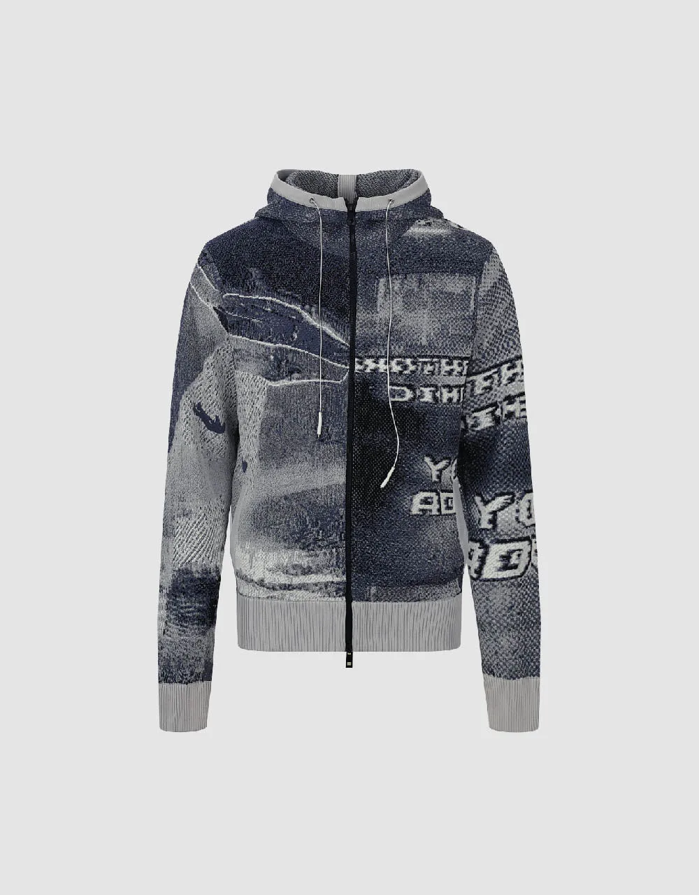 Printed Zipper Front Knitted Cardigan sold by Urban Revivo product image thumbnail 2