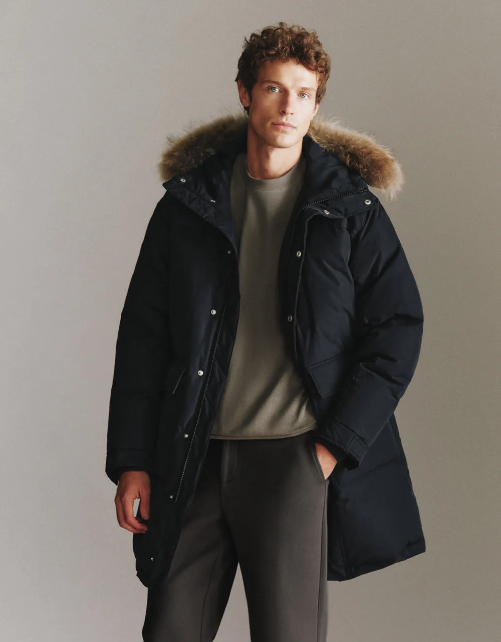 Straight Hooded Down Jacket sold by Urban Revivo