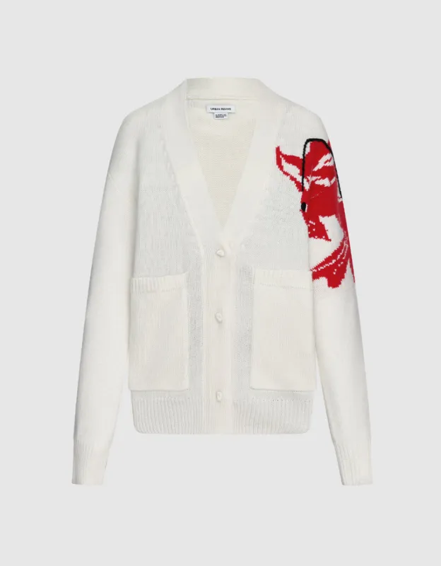 V Neck Button Up Cardigan sold by Urban Revivo