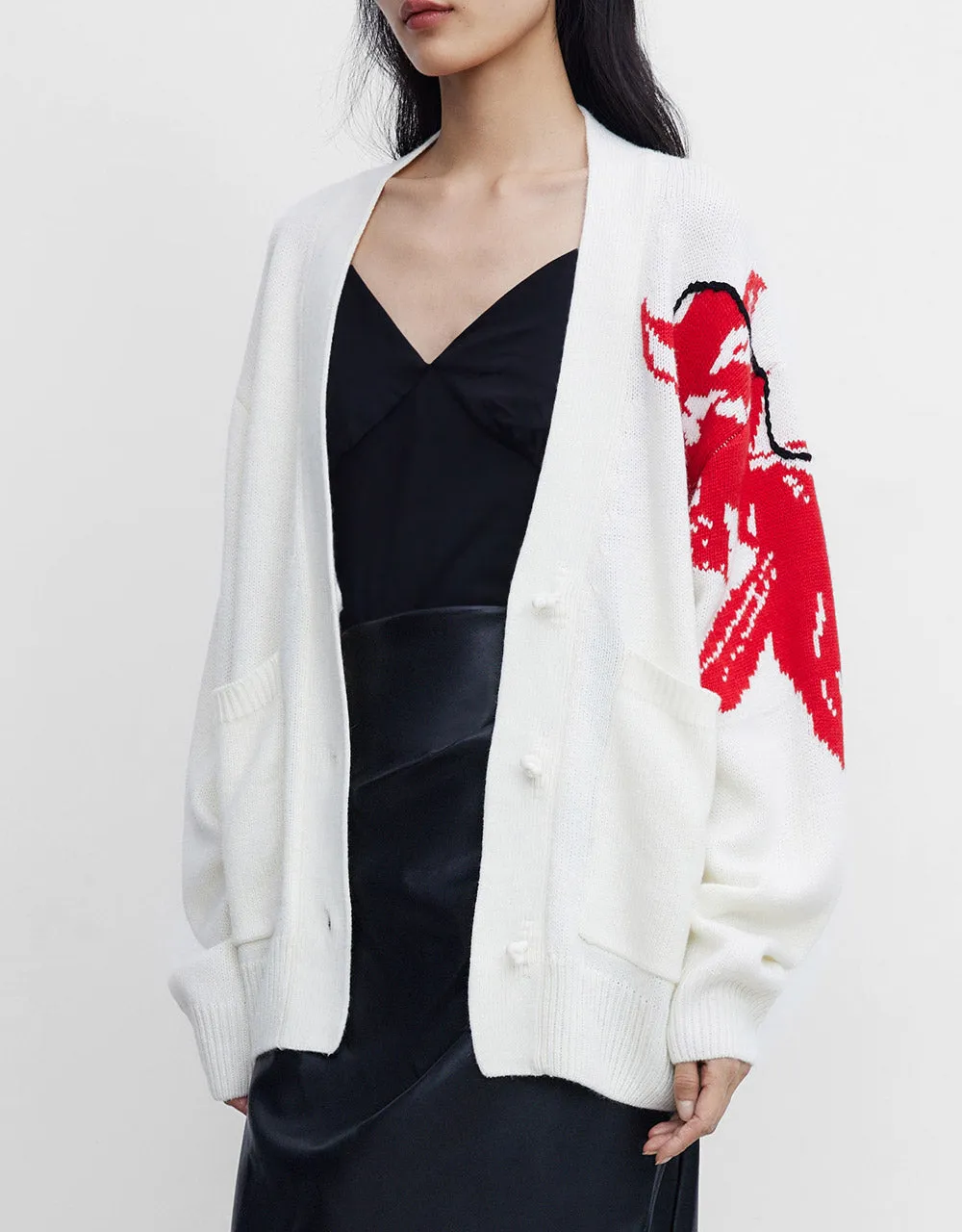 V Neck Button Up Cardigan sold by Urban Revivo product image thumbnail 5