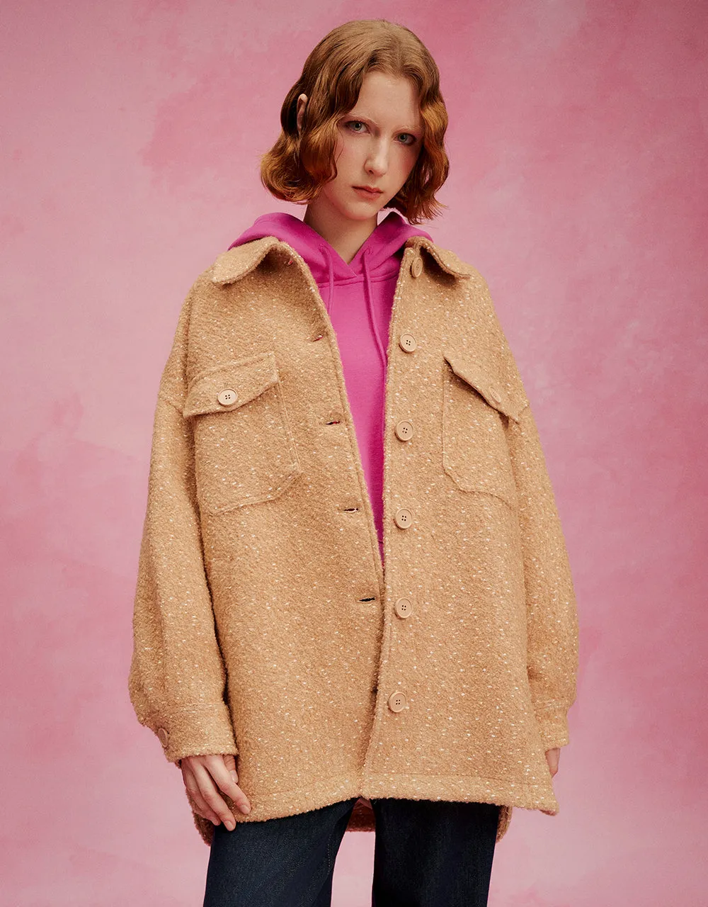 Longline Wool Blend Coat With Flip Pockets sold by Urban Revivo