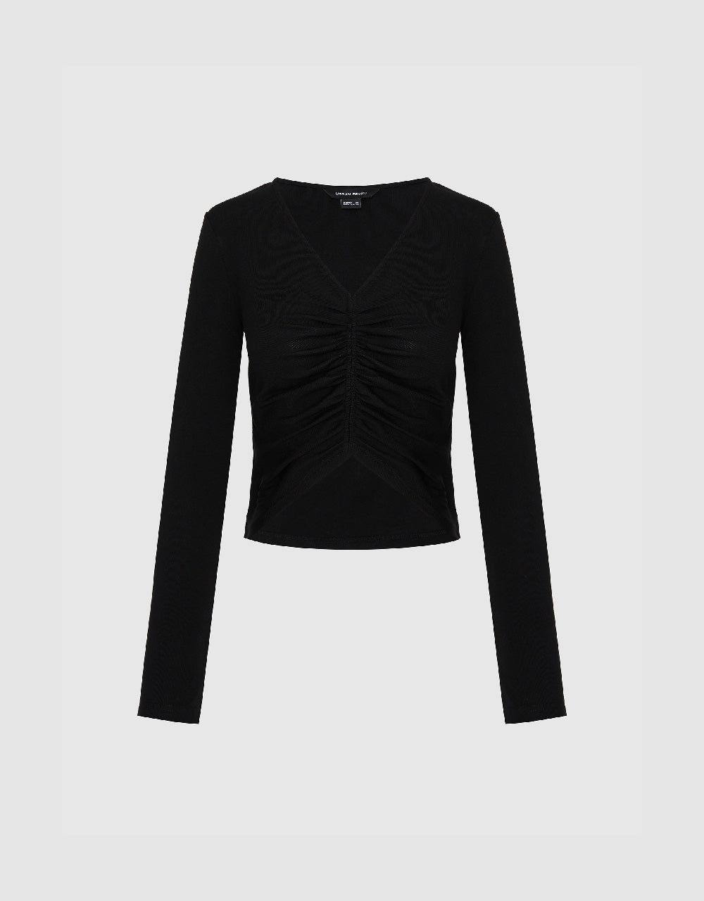 Ruched V-Neck Skinny T-Shirt sold by Urban Revivo product image thumbnail 2