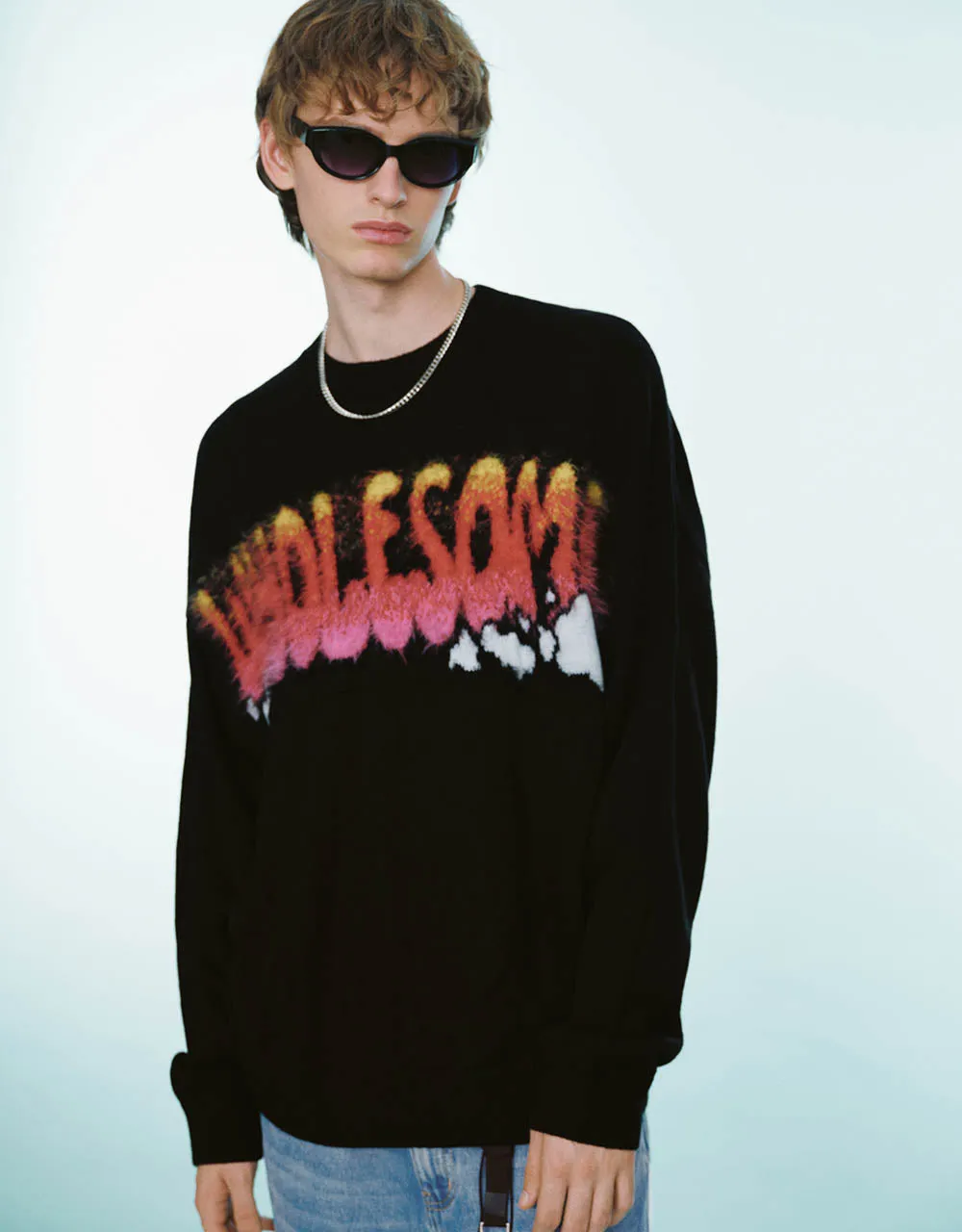 Letter Embroidered Knitted T-Shirt sold by Urban Revivo product image thumbnail 2