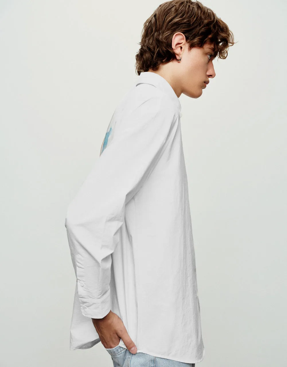 Drop Shoulder Sleeve Loose Shirt sold by Urban Revivo product image thumbnail 3