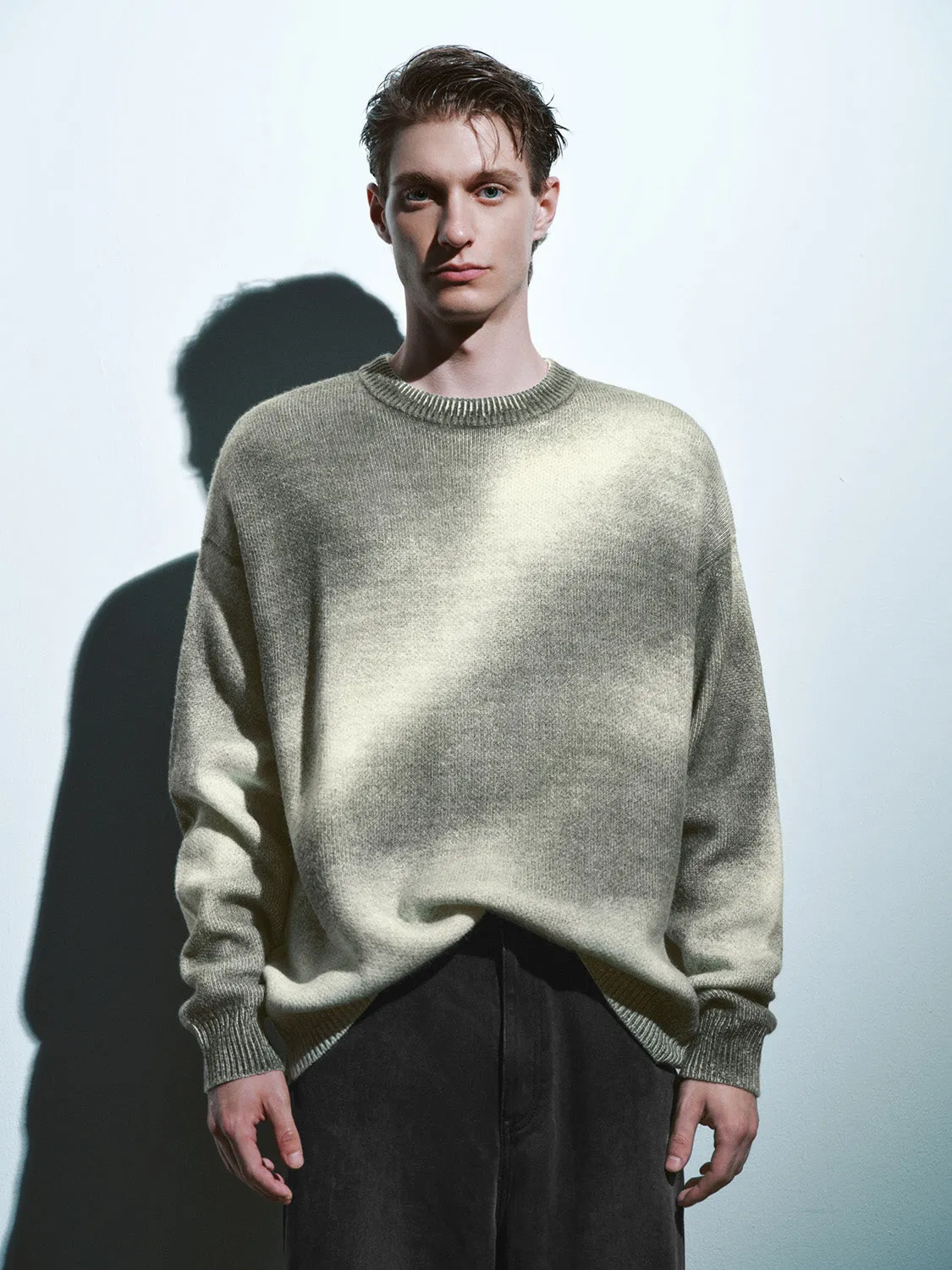 Printed Crew Neck Loose Knitted T-Shirt sold by Urban Revivo