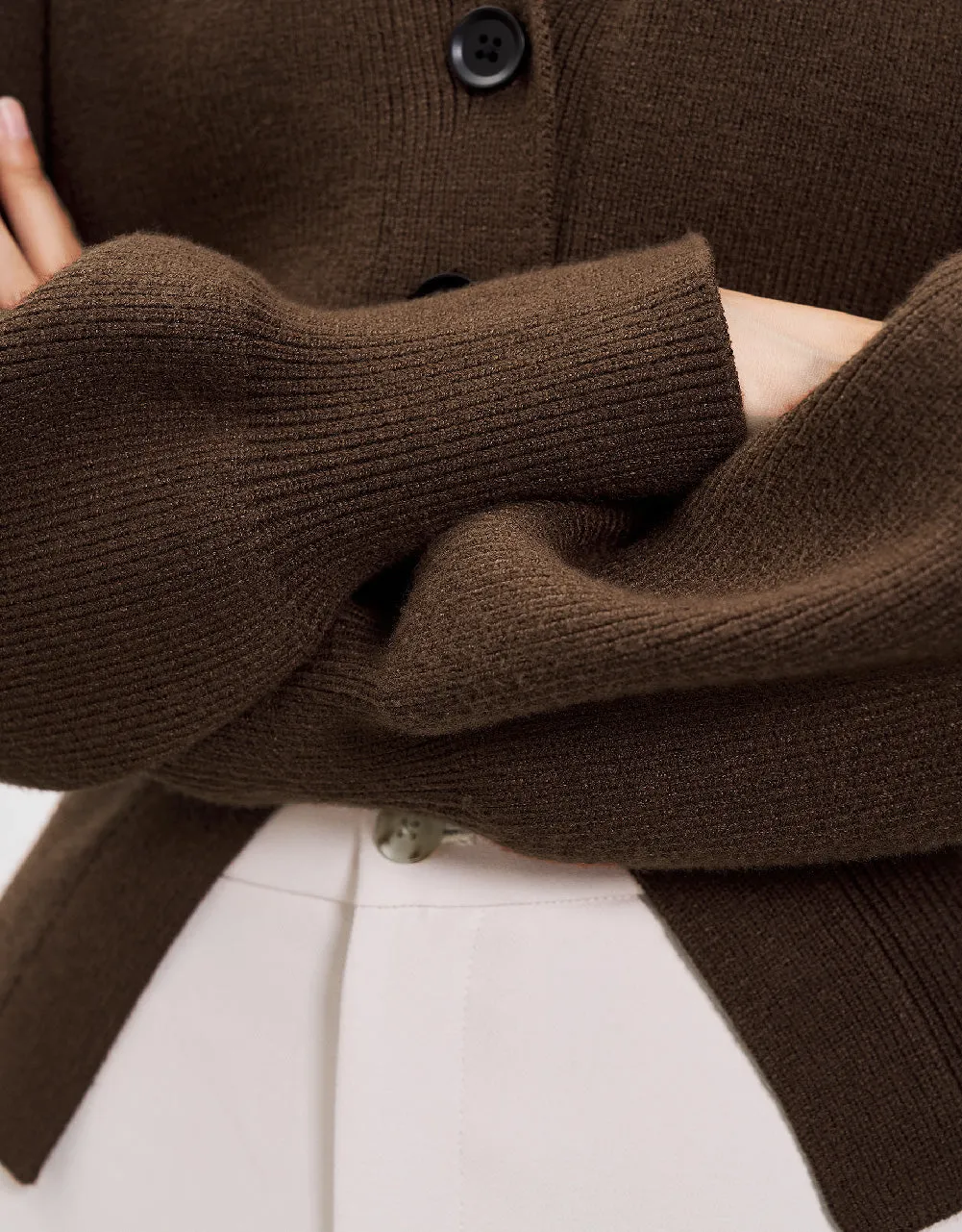 Puff Sleeve V-Neck Knitted Cardigan sold by Urban Revivo product image thumbnail 5