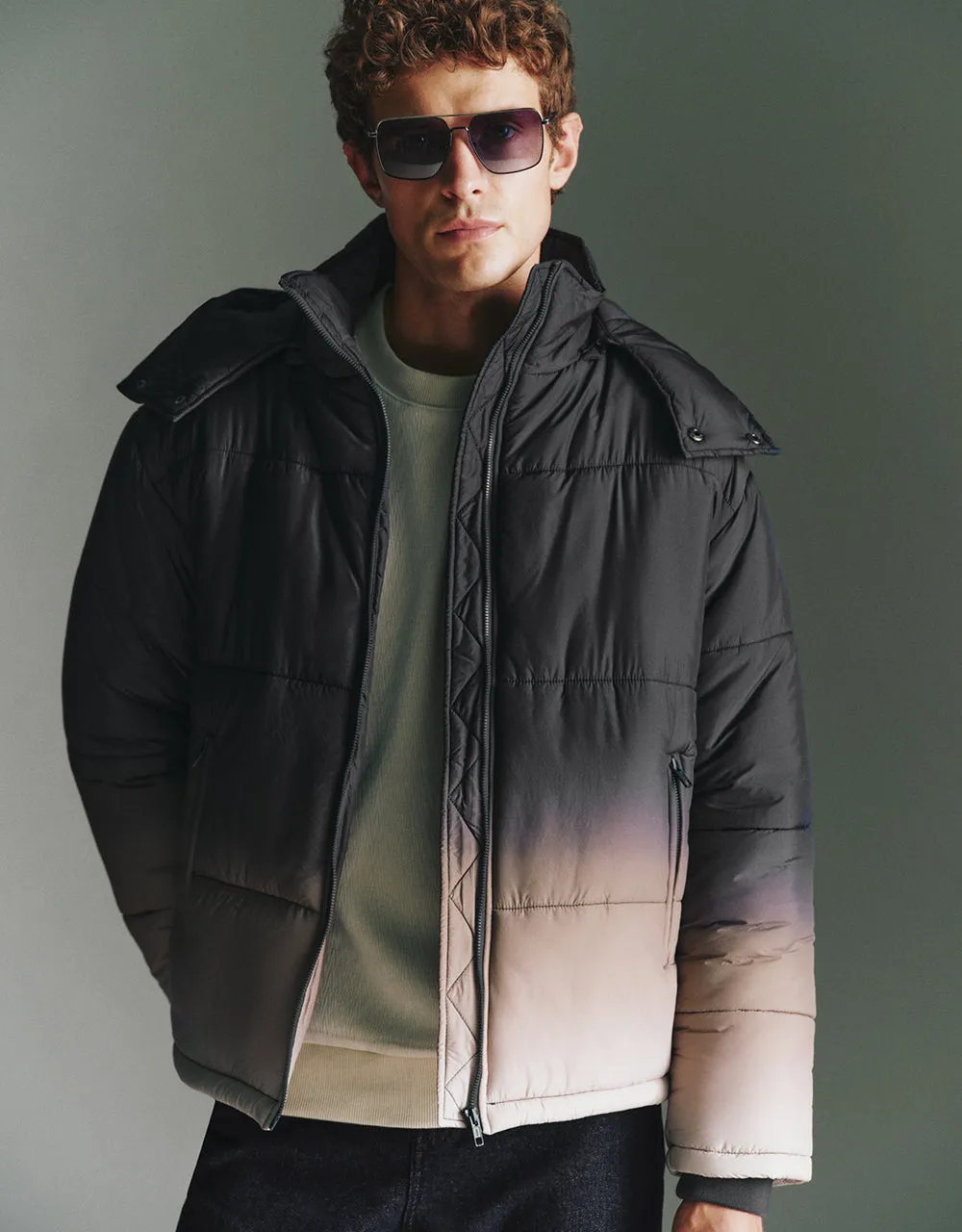 Hooded Gradient Padded Coat sold by Urban Revivo product image thumbnail 2