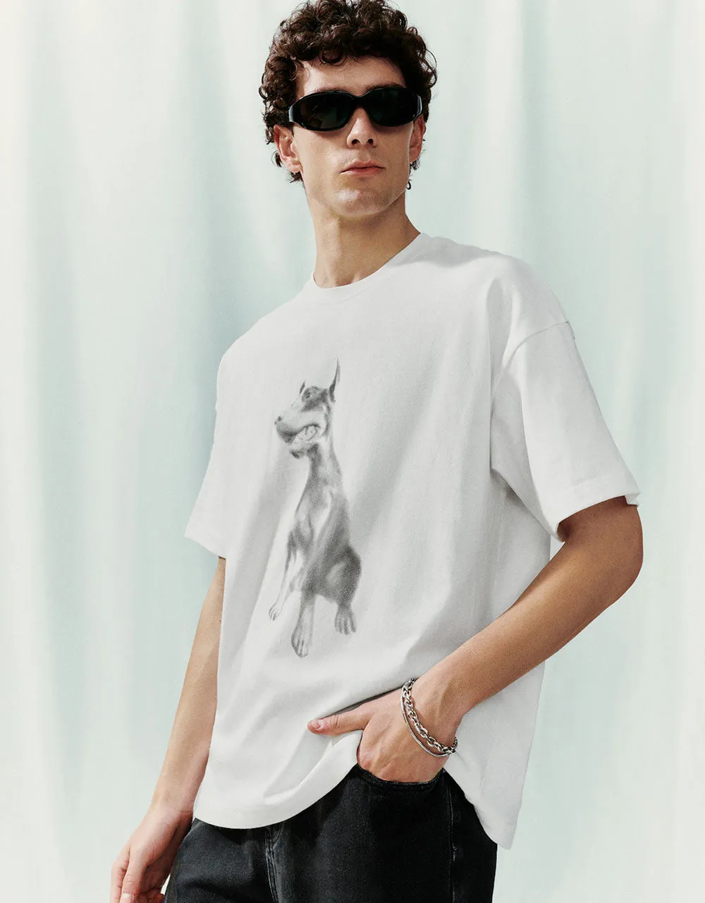 Printed Crew Neck Loose T-Shirt sold by Urban Revivo product image thumbnail 3