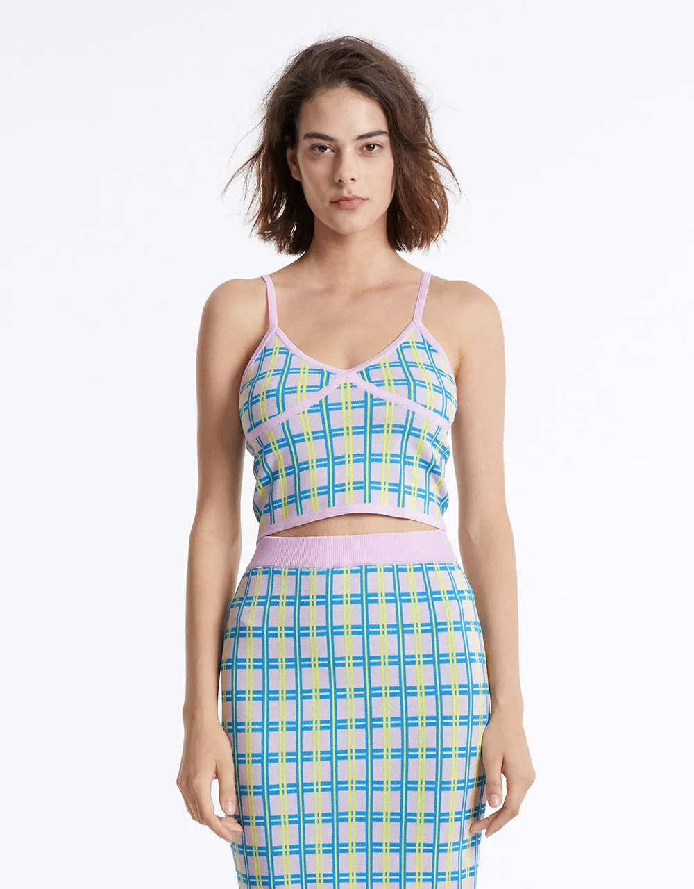 Plaid Knit Camisole sold by Urban Revivo