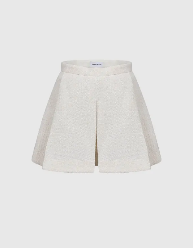 Pleated Mini Knitted A-Line Skirt sold by Urban Revivo