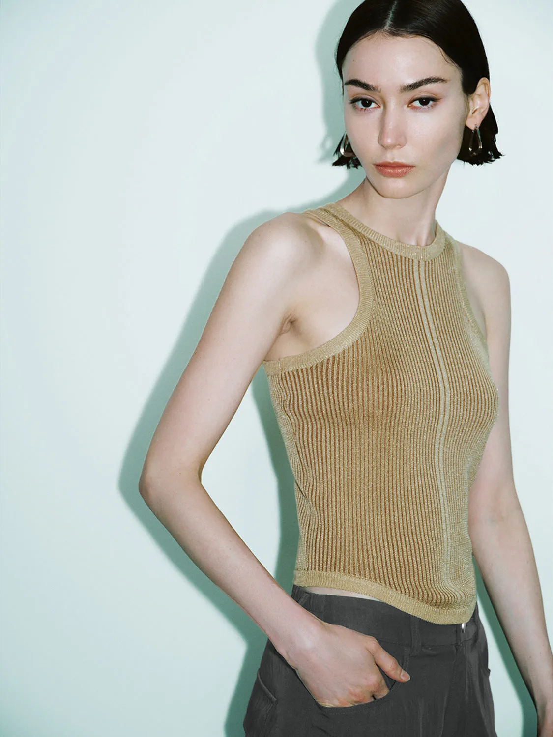 Crew Neck Knitted Tank Top sold by Urban Revivo product image thumbnail 5