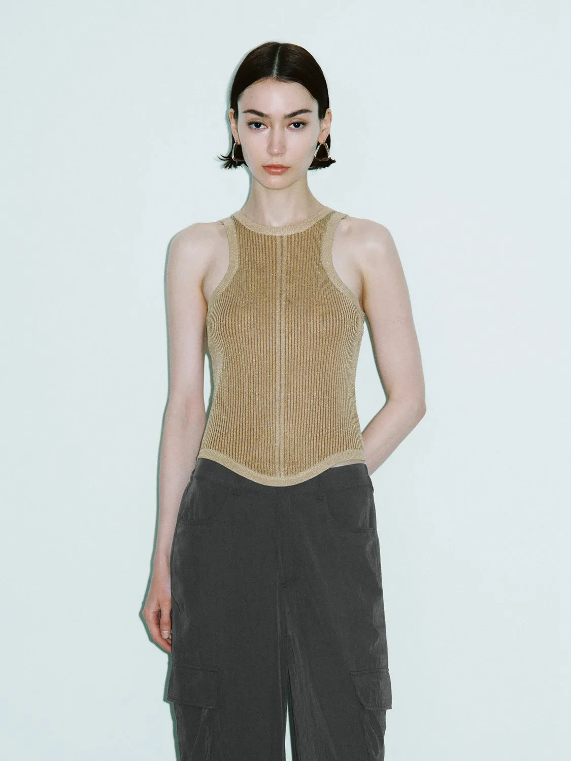 Crew Neck Knitted Tank Top sold by Urban Revivo
