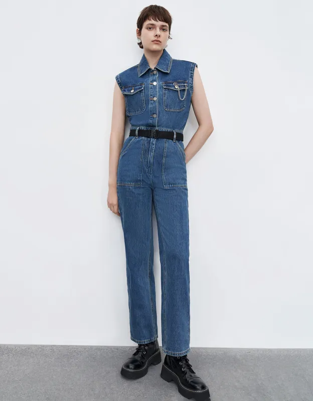 Belted Jumpsuit With Chain Detail sold by Urban Revivo