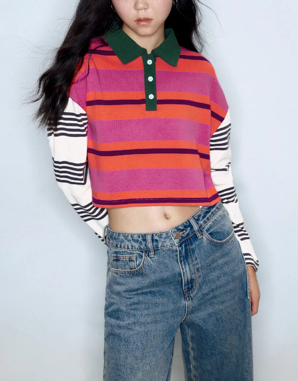 Striped Loose Polo T-Shirt sold by Urban Revivo product image thumbnail 3