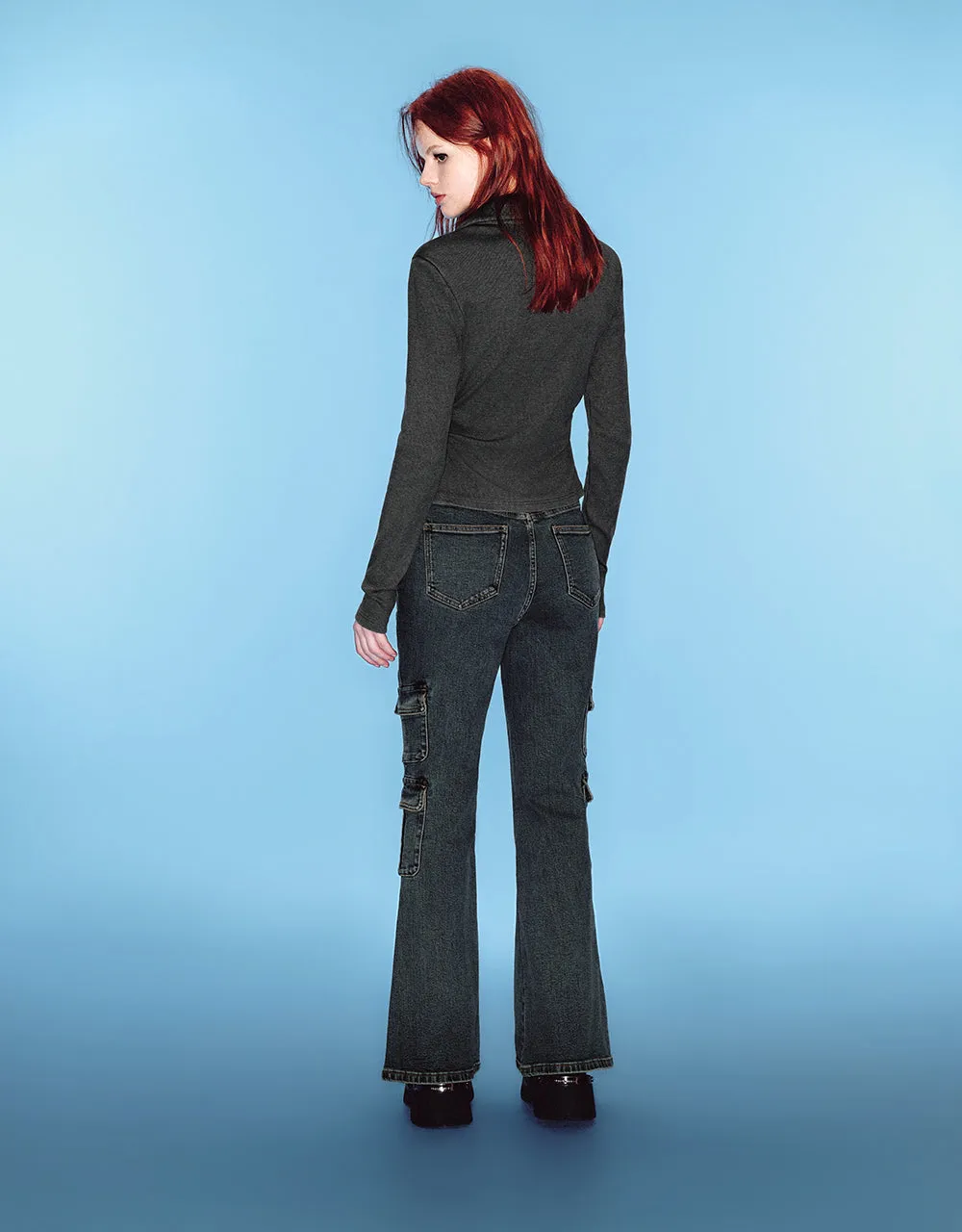 Zipper Front Embossed Lapel Shirt sold by Urban Revivo product image thumbnail 4