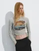 Printed Crew Neck Skinny T-Shirt sold by Urban Revivo
