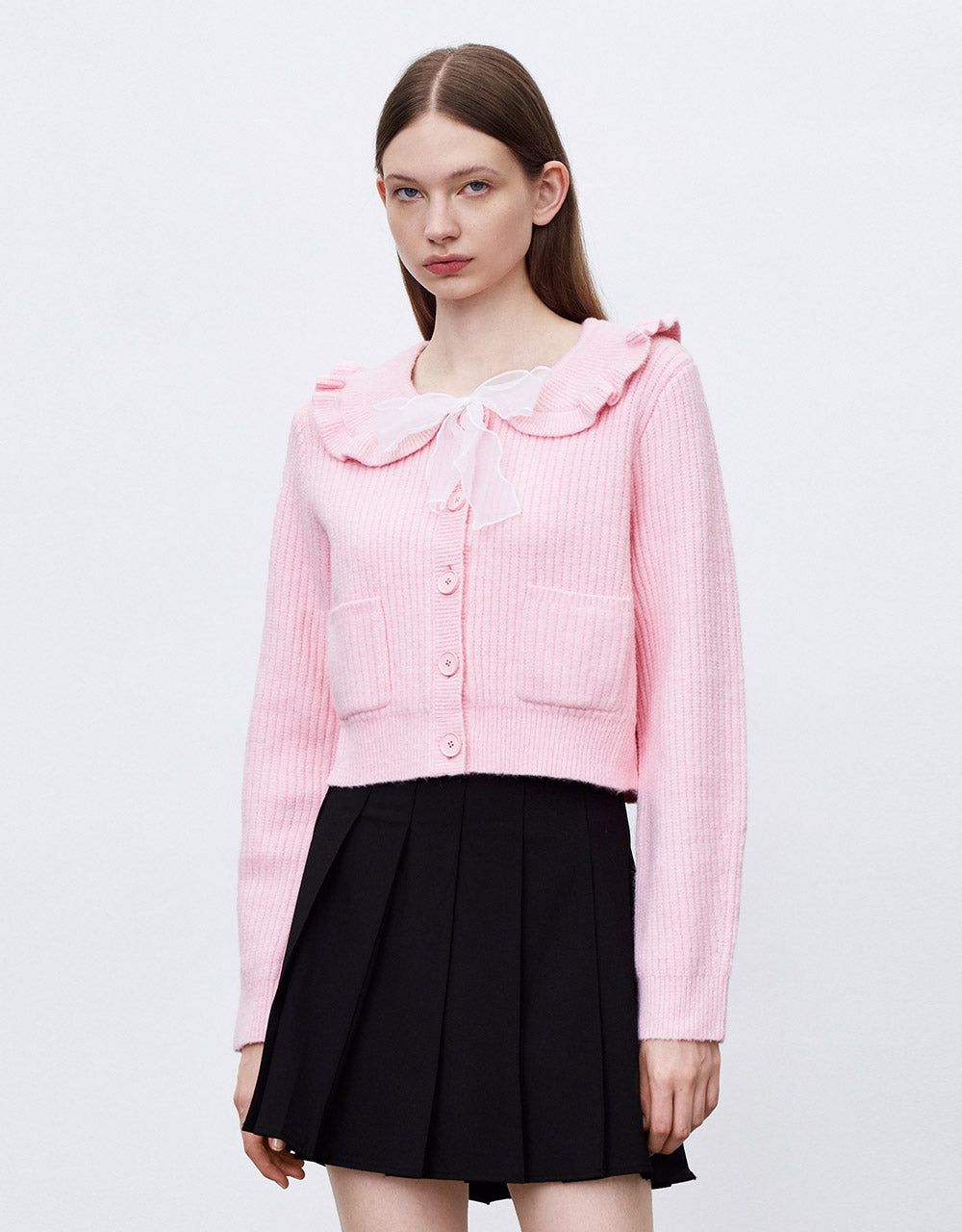 Tie Front Ruffled Cardigan sold by Urban Revivo product image thumbnail 3