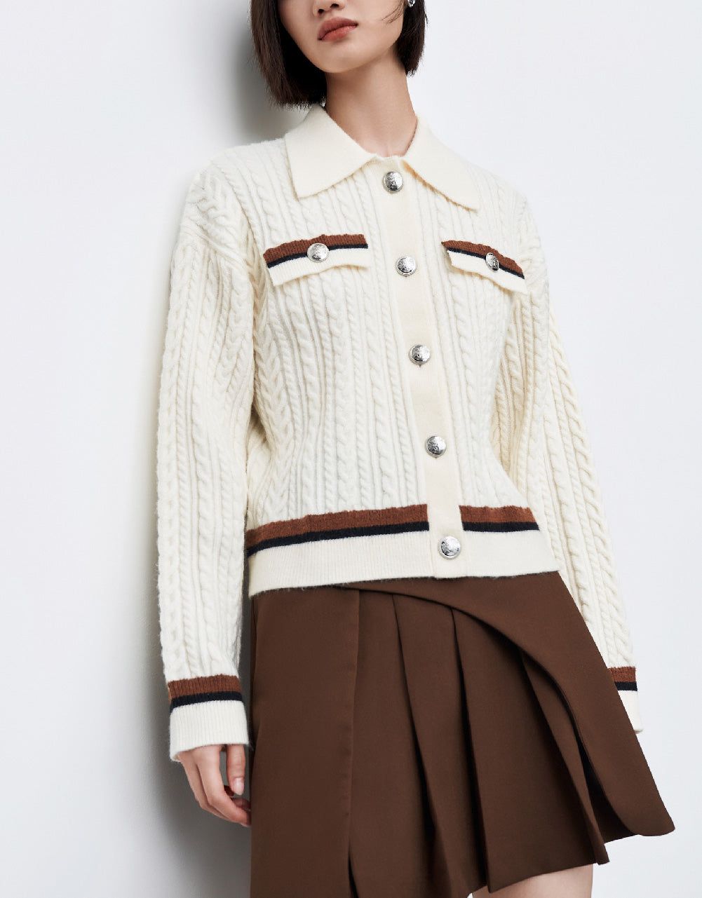 Cable Knitted Cardigan sold by Urban Revivo product image thumbnail 3