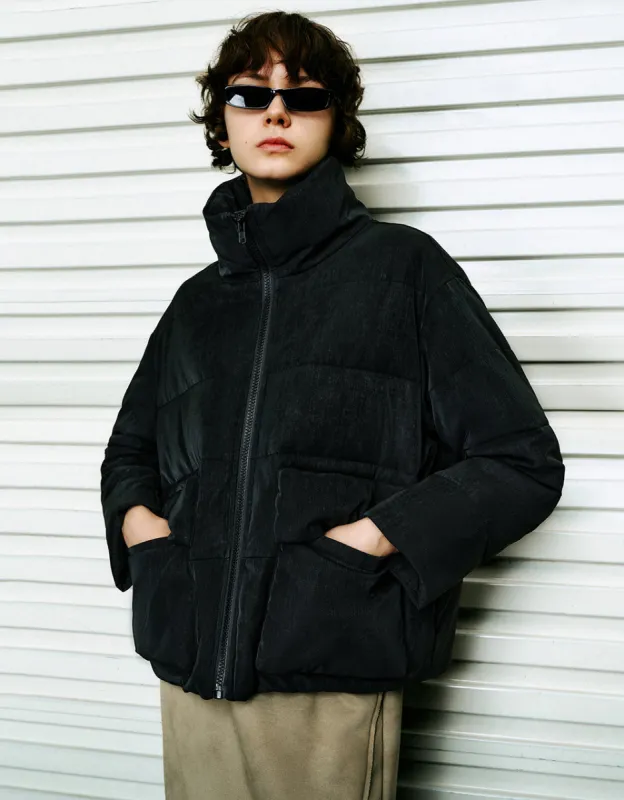 Zipper Front Stand Collar Padded Coat sold by Urban Revivo