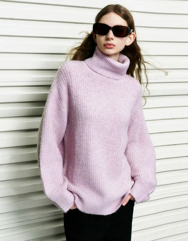 Turtle Neck Loose Sweater sold by Urban Revivo
