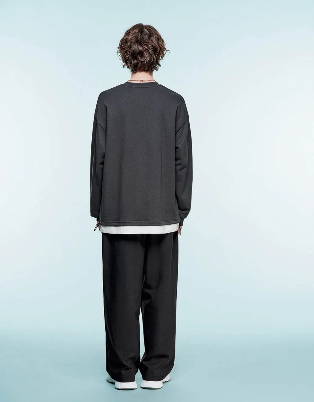Drop Shoulder Sleeve Crew Neck Sweatshirt sold by Urban Revivo product image thumbnail 5