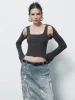 Cut-Out Skinny Knitted T-Shirt sold by Urban Revivo