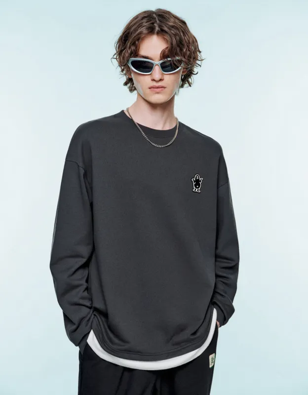 Drop Shoulder Sleeve Crew Neck Sweatshirt sold by Urban Revivo